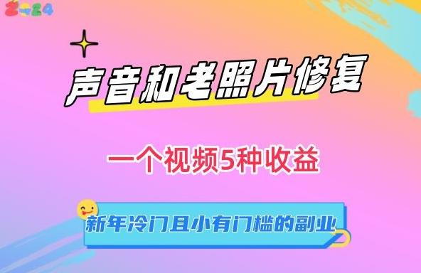 声音和老照片修复，一个视频5种收益，新年冷门且小有门槛的副业【揭秘】-灼光资源宝库