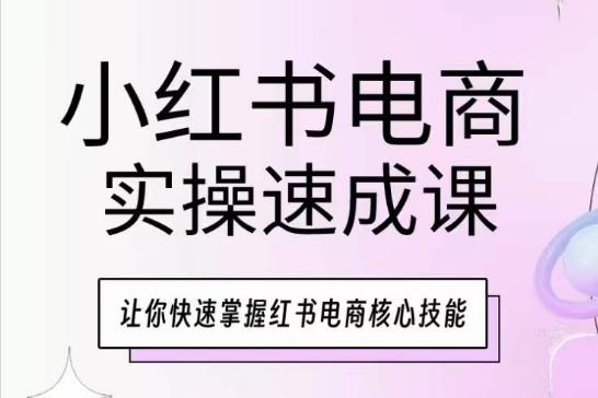 小红书电商实操速成课，让你快速掌握红书电商核心技能-灼光资源宝库