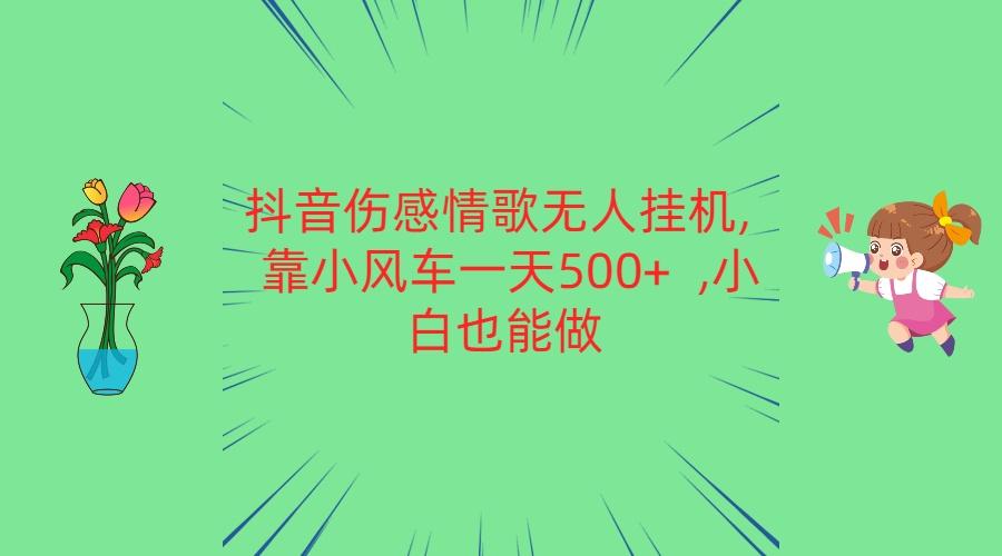 抖音伤感情歌无人挂机 靠小风车一天500+ 小白也能做-蘑菇资源宝库