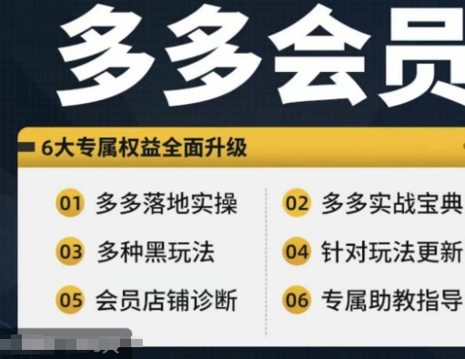 拼多多会员，拼多多实战宝典+实战落地实操，从新手到高阶内容全面覆盖-灼光资源宝库