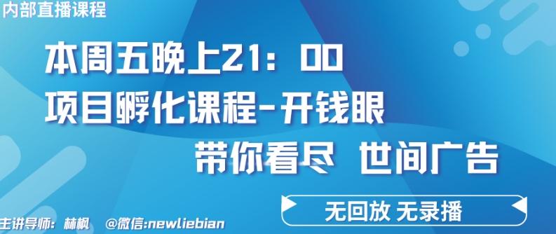 4.26日内部回放课程《项目孵化-开钱眼》赚钱的底层逻辑【揭秘】-灼光资源宝库