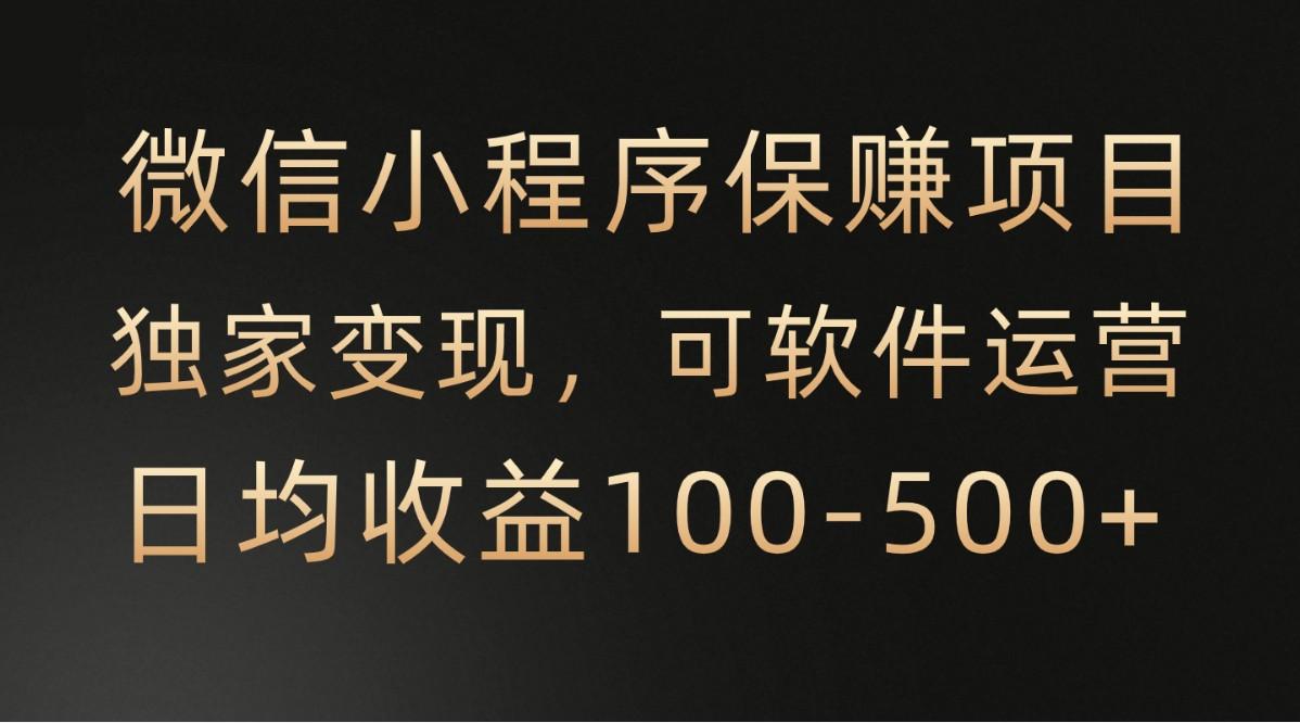 微信小程序，腾讯保赚项目，可软件自动运营，日均100-500+收益有保障-灼光资源宝库