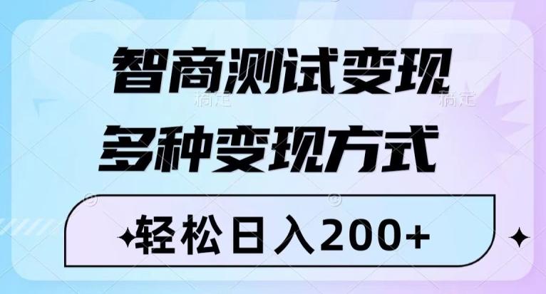 智商测试变现，轻松日入200+，几分钟一个视频，多种变现方式-灼光资源宝库