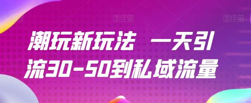 潮玩新玩法一天引流30-50到私域流量-灼光资源宝库