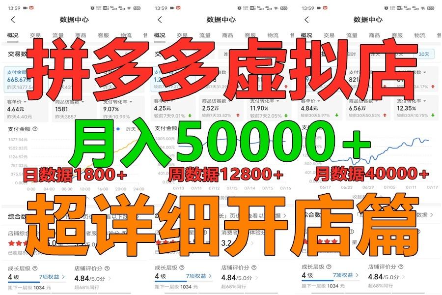 拼多多虚拟电商训练营月入40000+你也行，暴利稳定长久，副业首选-灼光资源宝库