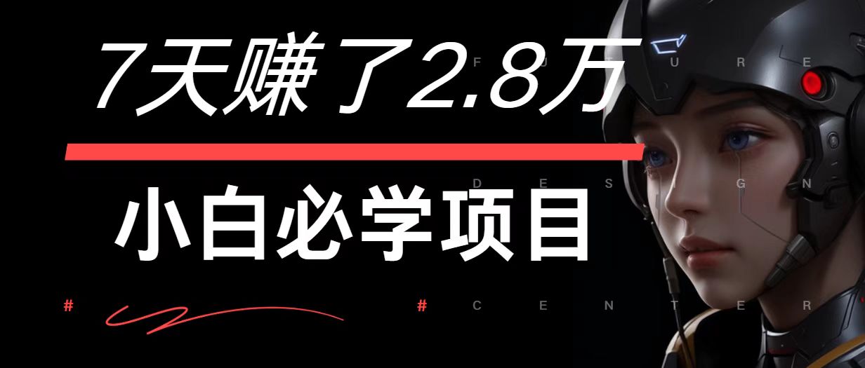 7天赚了2.8万！每单利润最少500+，轻松月入7万+小白有手就行-灼光资源宝库