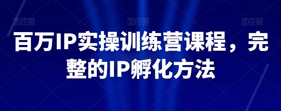 百万IP实操训练营课程，完整的IP孵化方法-灼光资源宝库