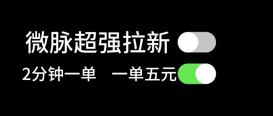 微脉超强拉新， 两分钟1单， 一单利润5块，适合小白-灼光资源宝库