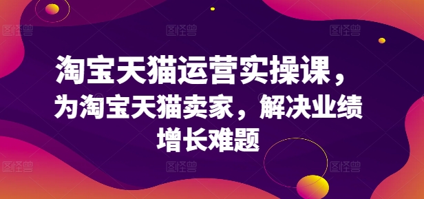 淘宝天猫运营实操课，为淘宝天猫卖家，解决业绩增长难题-灼光资源宝库