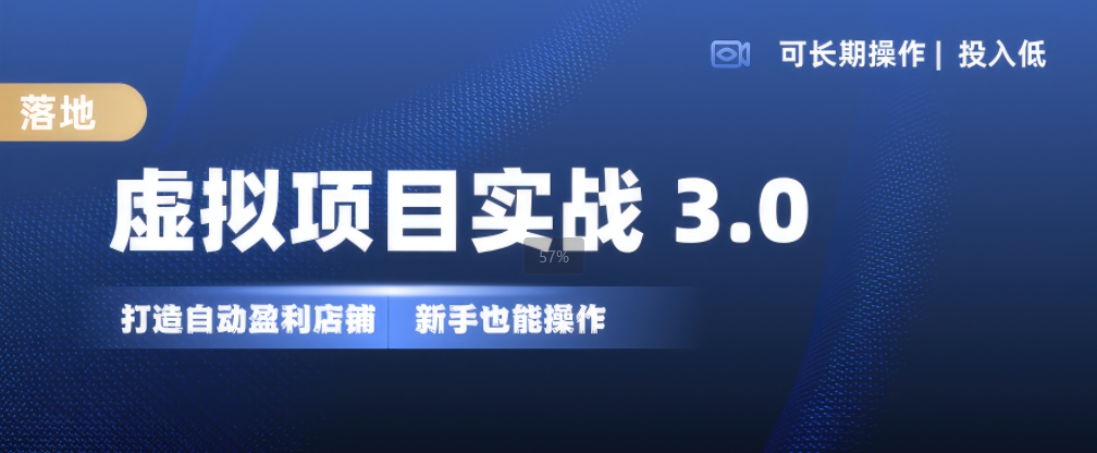虚拟项目实战3.0，打造自动盈利店铺，可长期操作投入低，新手也能操作-灼光资源宝库