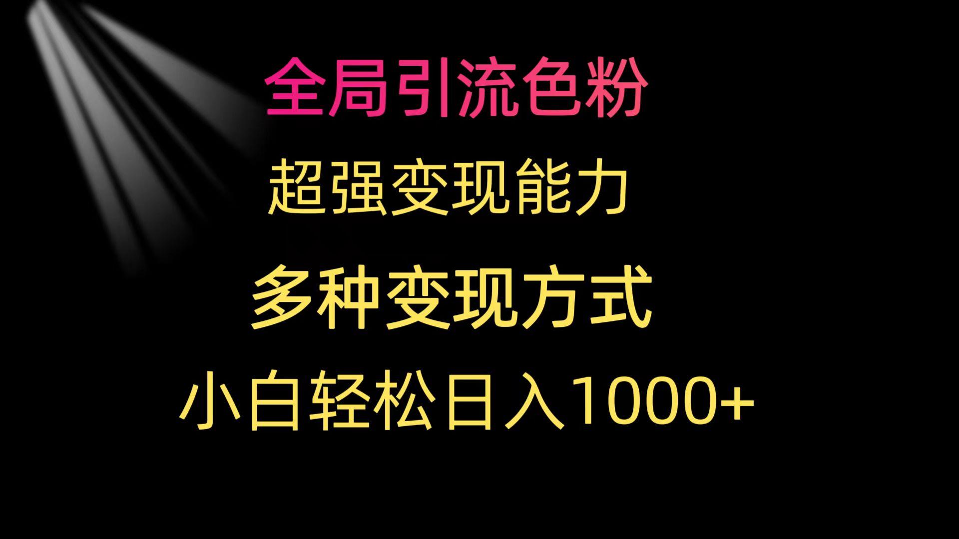 (9680期)全局引流色粉 超强变现能力 多种变现方式 小白轻松日入1000+-灼光资源宝库