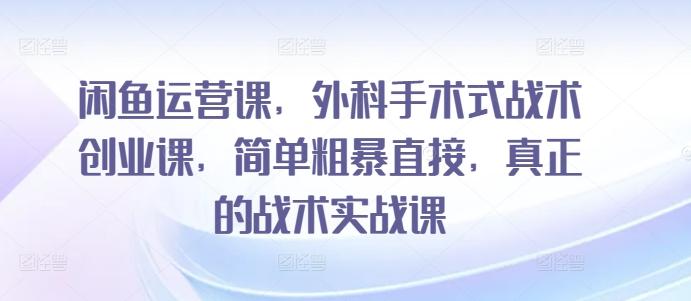 闲鱼运营课，外科手术式战术创业课，简单粗暴直接，真正的战术实战课-灼光资源宝库