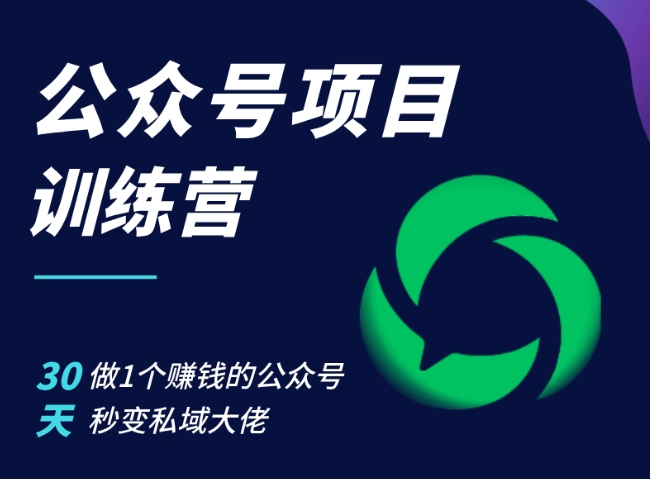公众号项目训练营，30天做1个赚钱的公众号，秒变私域大佬-灼光资源宝库