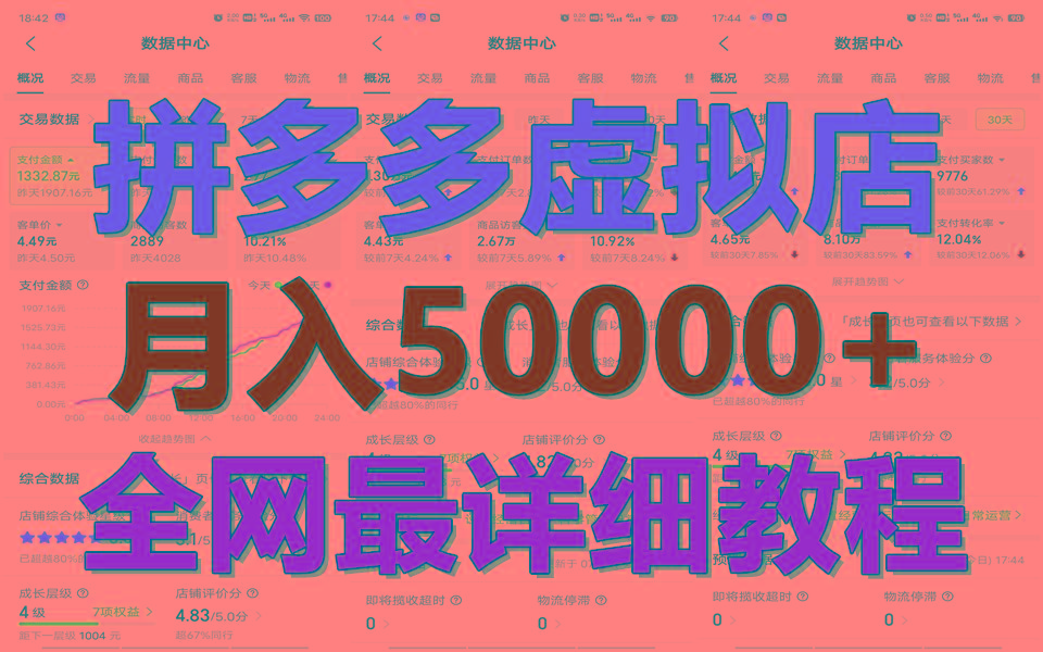 拼多多虚拟电商训练营月入50000+你也行，暴利稳定长久，副业首选-灼光资源宝库