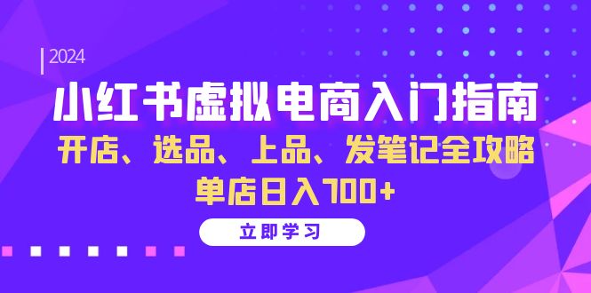 小红书虚拟电商入门指南：开店、选品、上品、发笔记全攻略 单店日入700+(更新)-灼光资源宝库