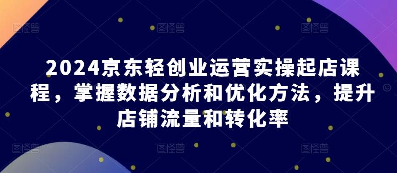 2024京东轻创业运营实操起店课程，掌握数据分析和优化方法，提升店铺流量和转化率-灼光资源宝库