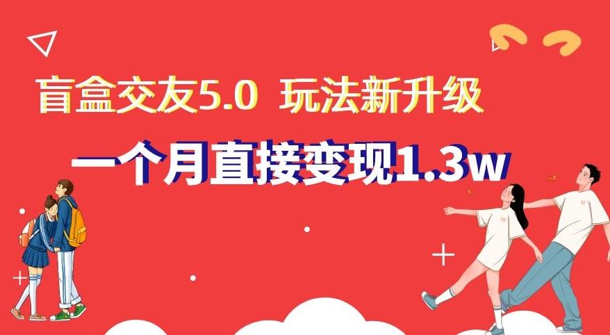 盲盒交友5.0，玩法全新升级，一个月直接变现1.3W，新手小白轻松上手【揭秘】-灼光资源宝库