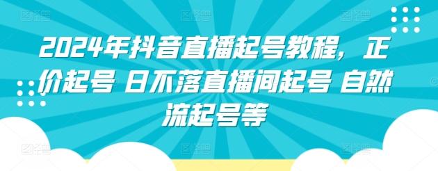 2024年抖音直播起号教程，正价起号 日不落直播间起号 自然流起号等-灼光资源宝库