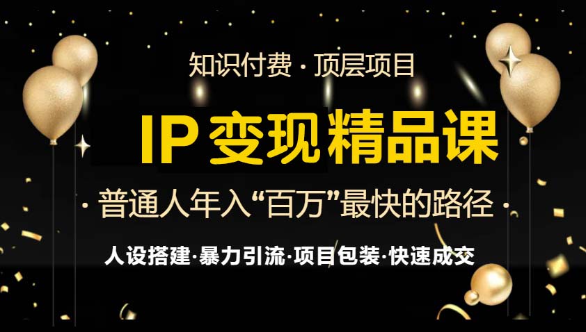 IP变现最新精品课程，知识付费全流程+最强引流术+小白避坑指南-灼光资源宝库