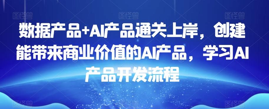 数据产品+AI产品通关上岸，创建能带来商业价值的AI产品，学习AI产品开发流程-灼光资源宝库