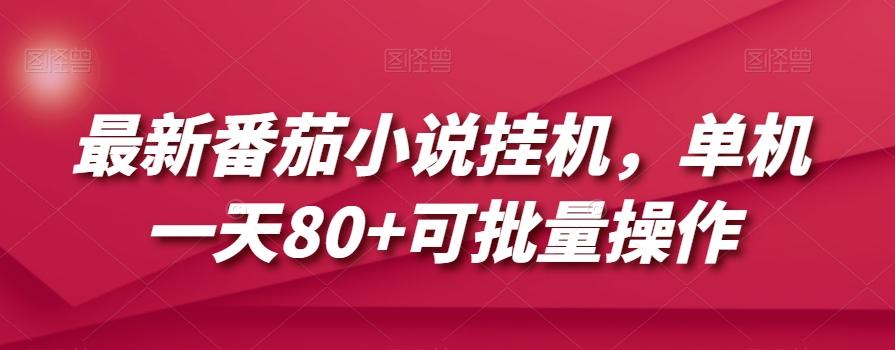最新番茄小说挂机，单机一天80+可批量操作【揭秘】-灼光资源宝库