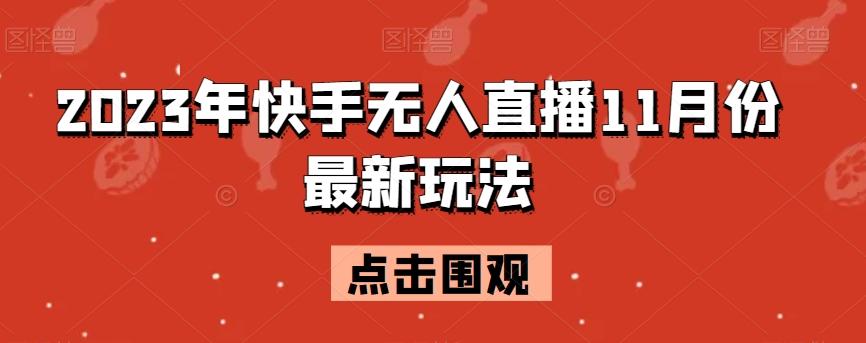 2023年快手无人直播11月份最新玩法-灼光资源宝库