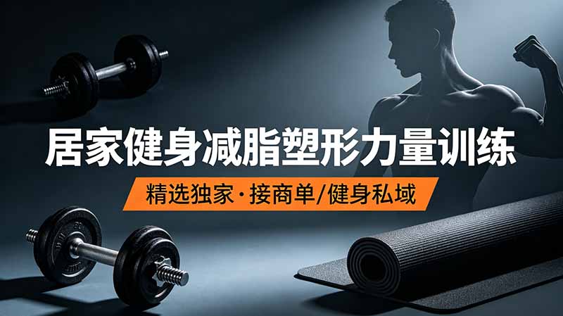 抖音健身热门短视频教学：居家健身减脂塑形力量训练，精选独家，接商单或者健身私域-灼光资源宝库