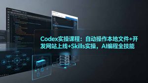 Codex实操课程:自动操作本地文件+开发网站上线+Skills实操,AI编程全技能-灼光资源宝库