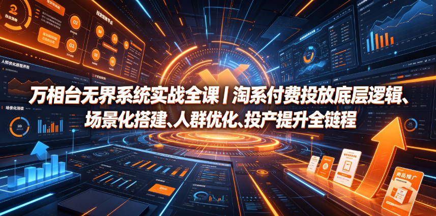 万相台无界系统实战全课|淘系付费投放底层逻辑、场景化搭建、人群优化、投产提升全链路运营教程-灼光资源宝库