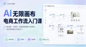 AI无限画布电商工作流入门课，从电商图片、详情页、带货视频到TK亚马逊产品上架模板实战,一套课程搞定-灼光资源宝库