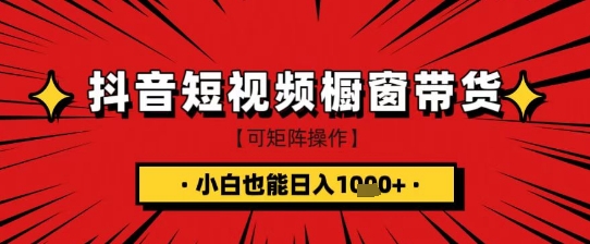 抖音短视频食品橱窗带货，小白轻松上手日入1k+【揭秘】-灼光资源宝库