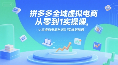 拼多多全域虚拟电商从零到1实操课,小白虚拟电商从0到1实操到精通-蘑菇资源宝库