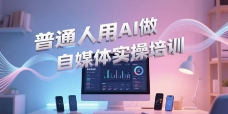 普通人用AI做自媒体实操培训，普通人一个人用ai做自媒体，视频制作、短视频引流、直播带货，轻松入门-灼光资源宝库