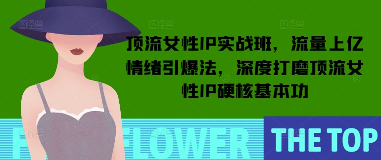 顶流女性IP实战班，流量上亿情绪引爆法，深度打磨顶流女性IP硬核基本功-灼光资源宝库