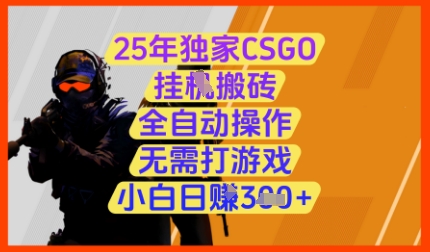 25年独家CSGO挂G搬砖，全自动操作，无需打游戏，小白日入3张+【揭秘】-灼光资源宝库