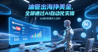 油管出海挣美金,全部通过AI自动化实操,从0到1实现月入过W-灼光资源宝库