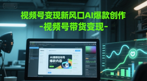 视频号变现新风口AI爆款创作-视频号带货变现-蘑菇资源宝库