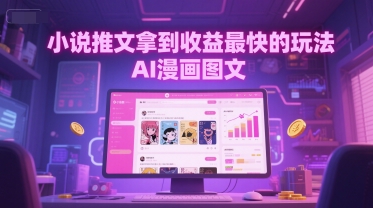 小说推文拿到收益最快的玩法，AI漫画图文-灼光资源宝库