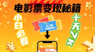 小白必看！卖电影票项目，零投入无门槛谁都能做，十天到手 7k，照做就行【揭秘】-灼光资源宝库