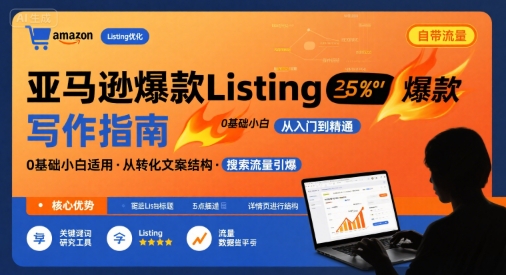 亚马逊爆款Listing写作方法，亚马逊0基础小白也能写爆款自带流量的Listing-灼光资源宝库