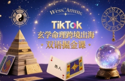 TikTok玄学命理跨境出海双语掘金课,手把手教你用命理知识精准直击海外用户痛点-灼光资源宝库