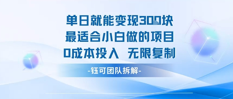 单日就能变现3张最适合小白做的项目0成本投入 无限复制-灼光资源宝库