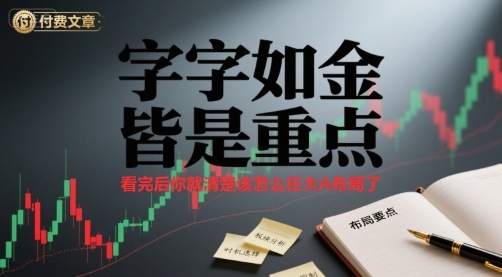付费文章：字字如金 皆是重点， 看完后 你就清楚该怎么在大A布局了-灼光资源宝库