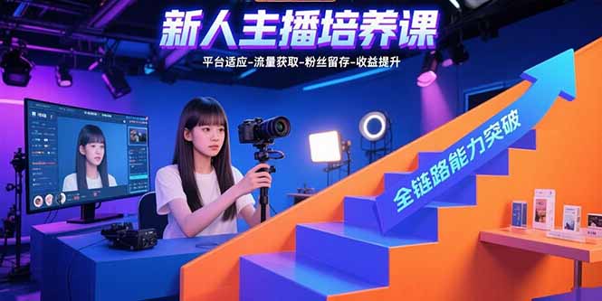 新人主播培养课：平台适应-流量获取-粉丝留存-收益提升 全链路能力突破-灼光资源宝库