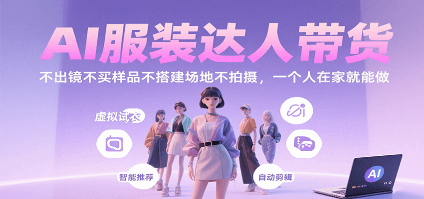 AI服装达人带货,不出镜不买样品不搭建场地不拍摄,一个人在家就能做-灼光资源宝库