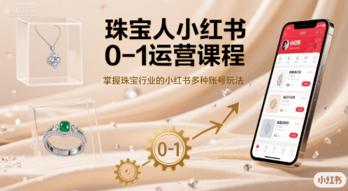 珠宝人小红书0-1运营课程,掌握珠宝行业的小红书多种账号玩法-灼光资源宝库