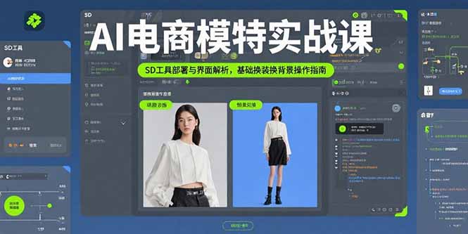 AI电商模特实战课，SD工具部署与界面解析，基础换装换背景操作指南-灼光资源宝库