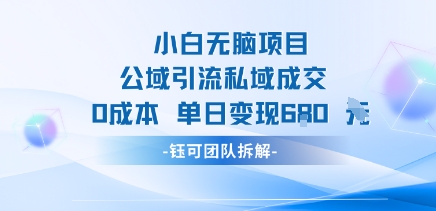 小白无脑项目公域引流私域成交0成本单日变现680米-灼光资源宝库