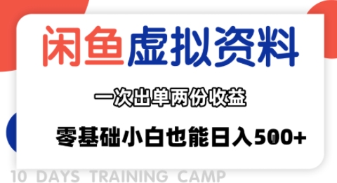 闲鱼虚拟资料新变现玩法,信息差项目,一次出单两份收益,无需囤货,可批量矩阵,零基础小白也能日入多张-灼光资源宝库