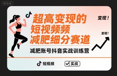 超高变现的短视频减肥细分赛道,减肥账号抖音实战训练营-灼光资源宝库